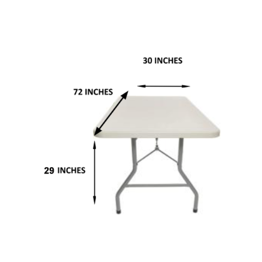6 FOOT RECTANGULAR TABLE WITH INTEGRATED SNAP BUTTONS